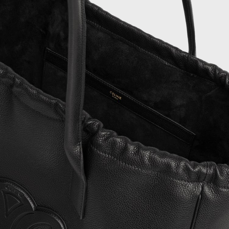 CELINE zwart cabas cuir triomphe met trekkoord van generfd kalfsleer 4TLH8196