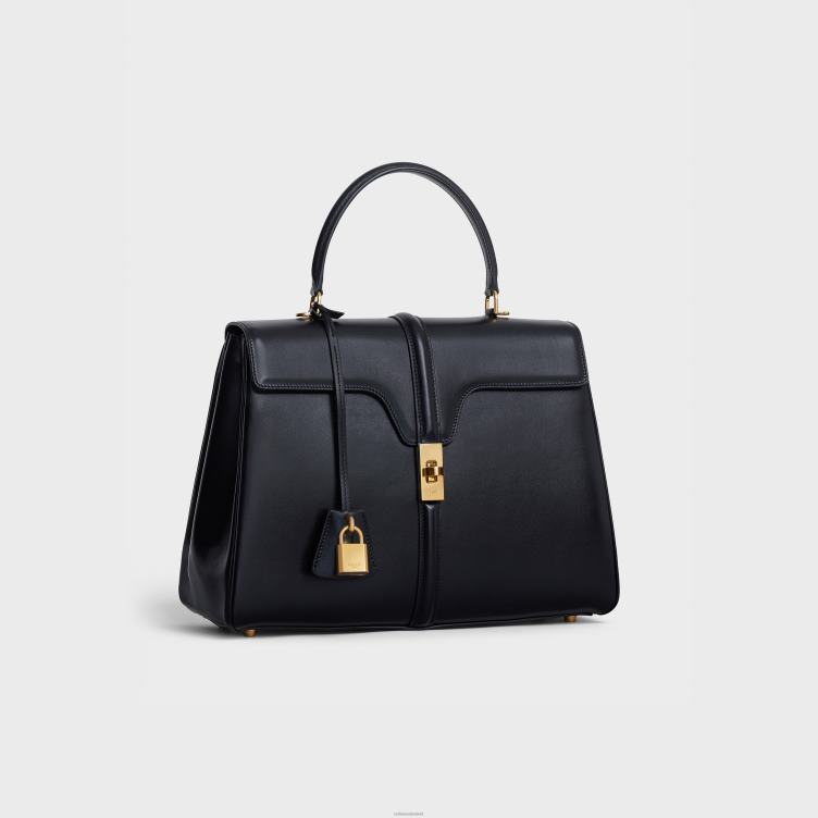 CELINE zwart classique 16 tas van gesatineerd kalfsleer 4TLH8120