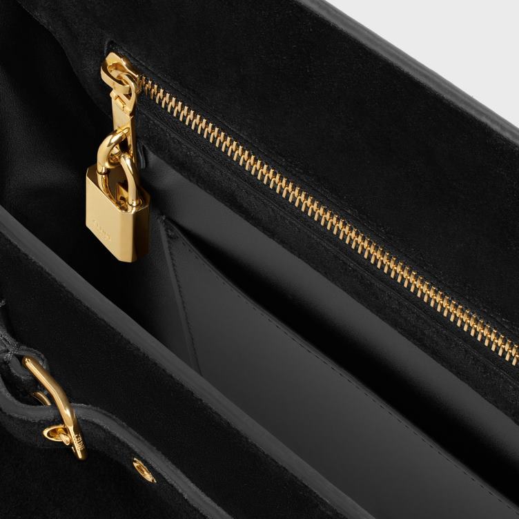 CELINE zwart conti tas van suède kalfsleer 4TLH8167