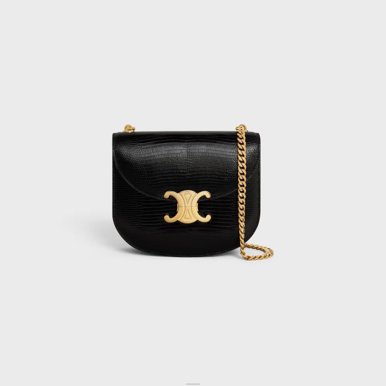 CELINE zwart ketting besace clea in hagedis 4TLH8171