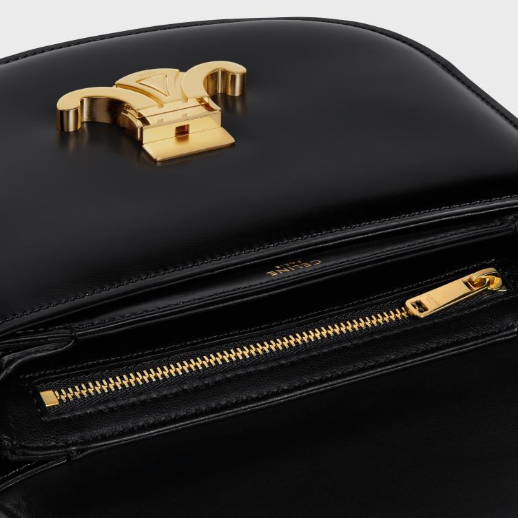 CELINE zwart kettingbesace clea van glanzend kalfsleer 4TLH856