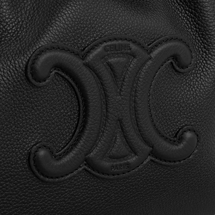 CELINE zwart kleine cabas met trekkoord cuir triomphe van generfd kalfsleer 4TLH880