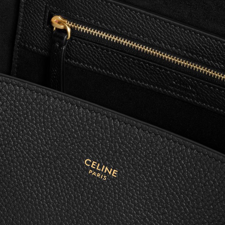 CELINE zwart medium cabas fantoom van zacht generfd kalfsleer 4TLH8253