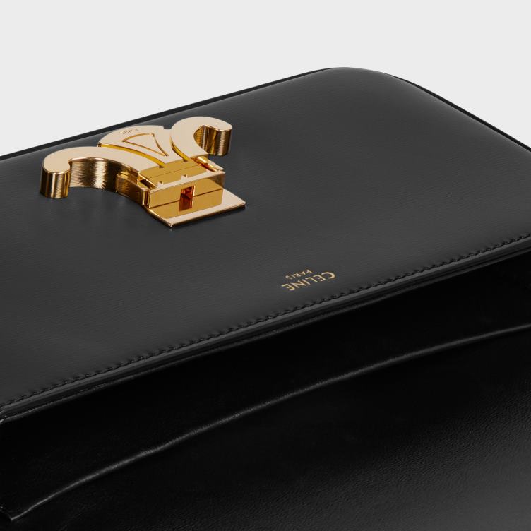 CELINE zwart schoudertas claude van glanzend kalfsleer 4TLH8190