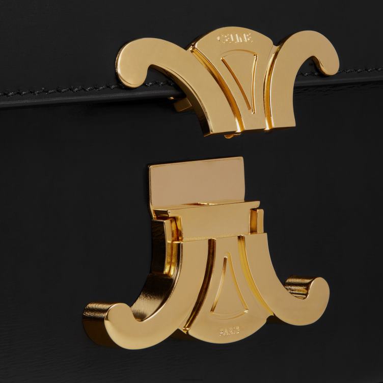 CELINE zwart schoudertas claude van glanzend kalfsleer 4TLH8190