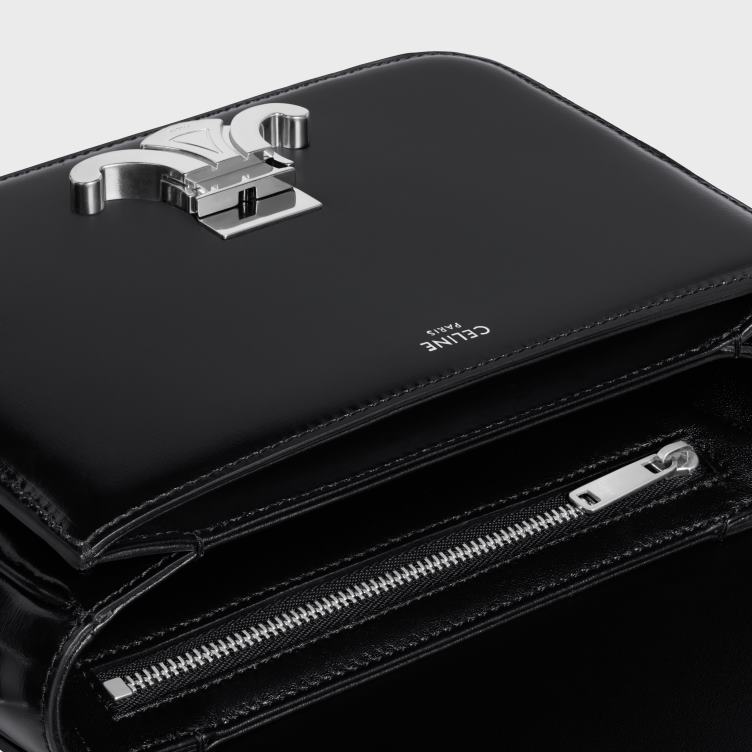 CELINE zwart triomphe-tienertas van glanzend kalfsleer 4TLH8105