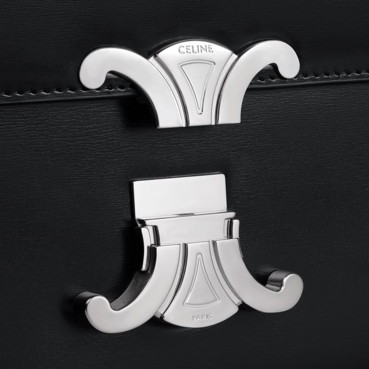 CELINE zwart triomphe-tienertas van glanzend kalfsleer 4TLH8105