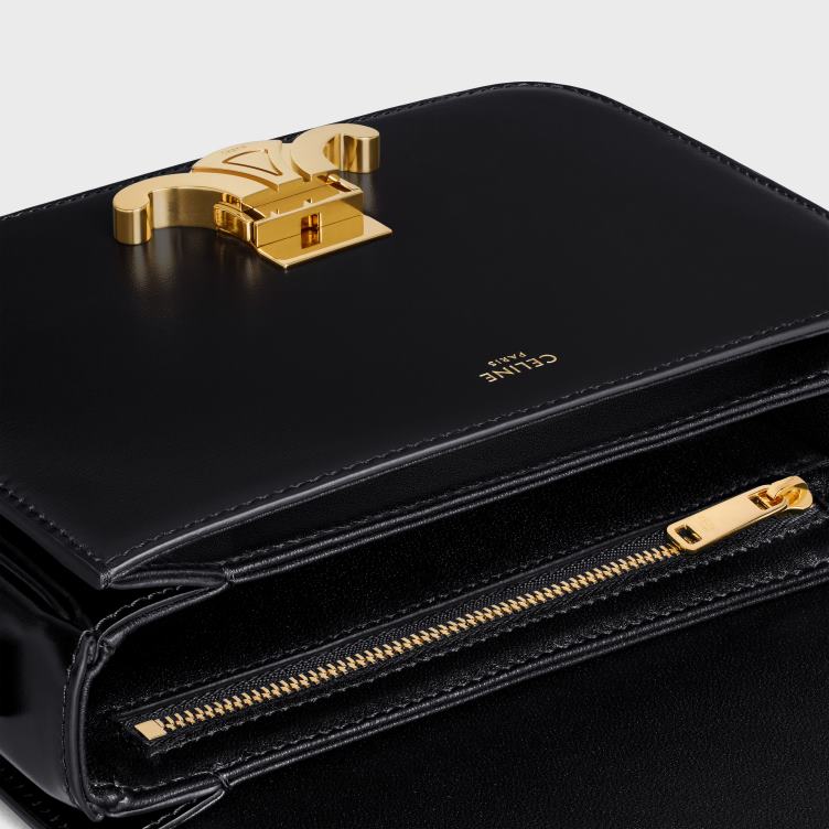 CELINE zwart triomphe-tienertas van glanzend kalfsleer 4TLH81