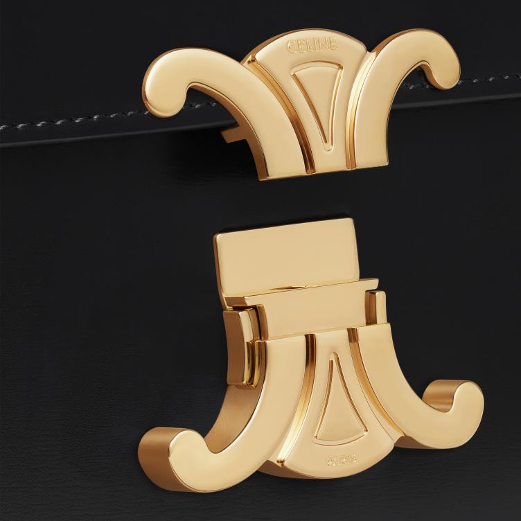 CELINE zwart triomphe-tienertas van glanzend kalfsleer 4TLH81