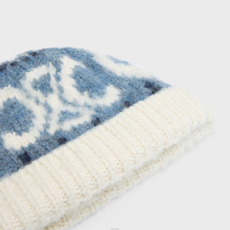 CELINE blauw Muts van triomphe Fair Isle-wol 4TLH81054