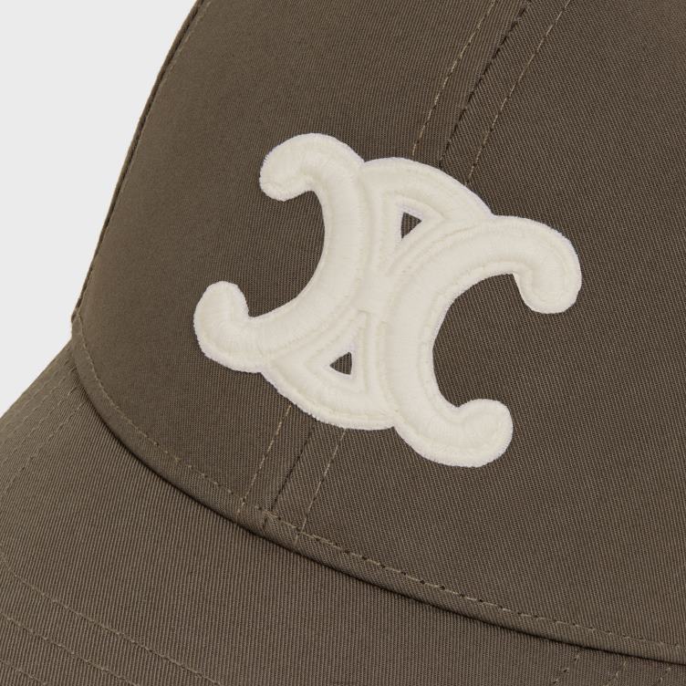 CELINE donker taupe triomphe baseballpet van katoen 4TLH81158