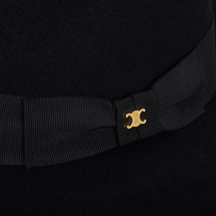 CELINE zwart Fedorahoed van vilt 4TLH81193