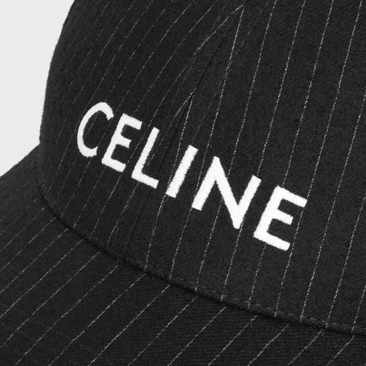 CELINE zwart/craie baseballpet van gestreept flanel 4TLH82242