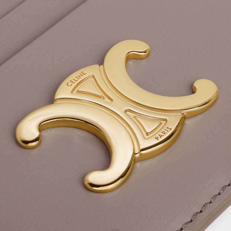 CELINE kiezelsteen triomphe-kaarthouder van glanzend kalfsleer 4TLH8487