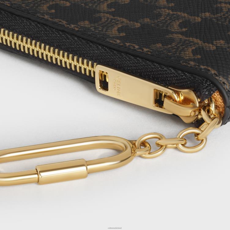 CELINE zwart Munt- en kaartenzakje van triomphe-canvas 4TLH8504