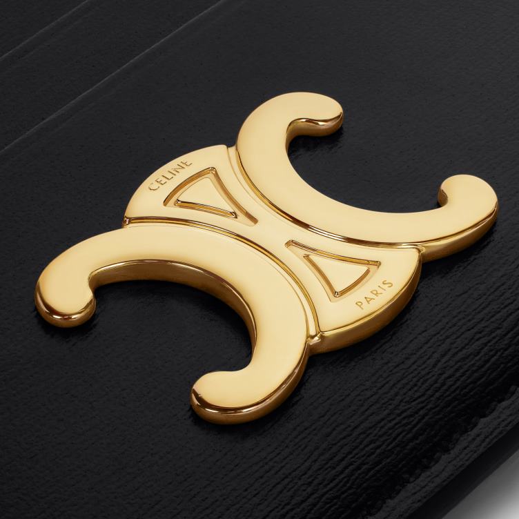 CELINE zwart triomphe-kaarthouder van glanzend kalfsleer 4TLH8486