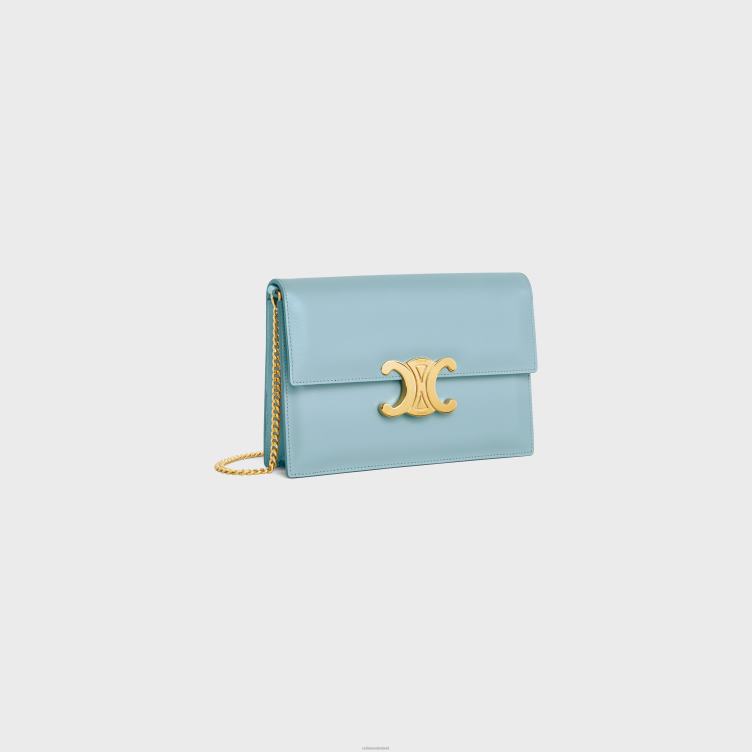 CELINE Californië blauw clutch soir van glanzend kalfsleer 4TLH8393