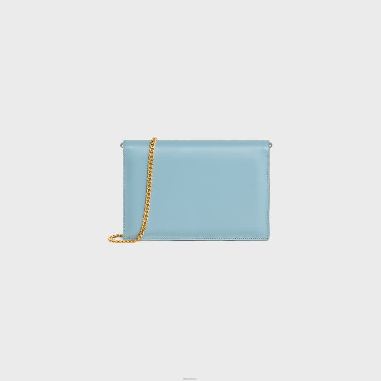 CELINE Californië blauw clutch soir van glanzend kalfsleer 4TLH8393