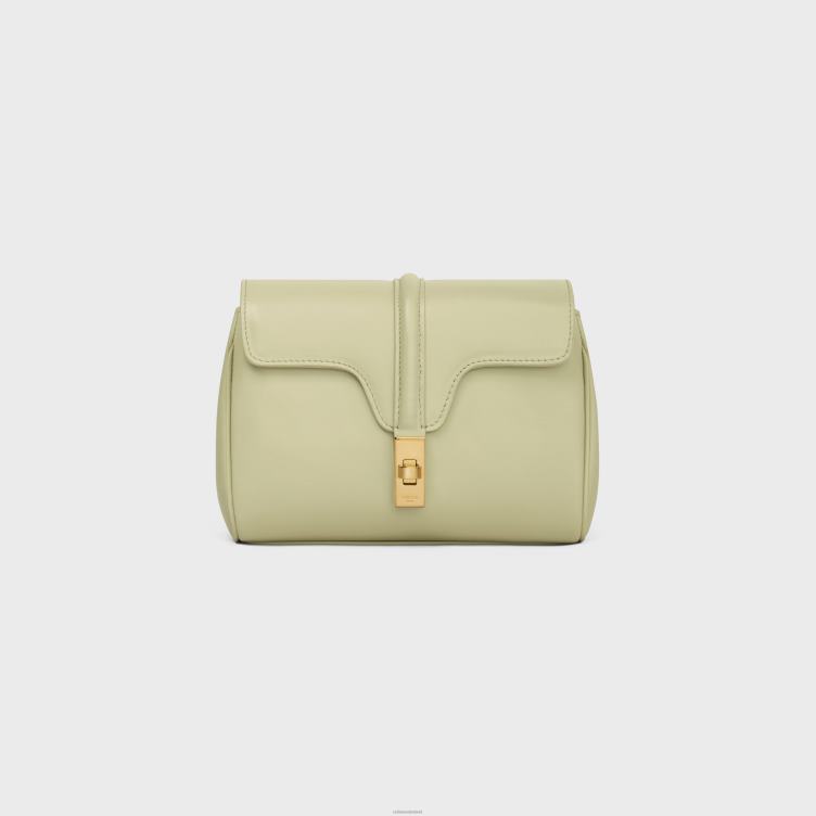 CELINE amandel groen mini soft 16 van glad kalfsleer 4TLH8395