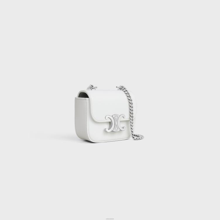 CELINE blanco de blanco miniketting claude van glanzend kalfsleer 4TLH8310