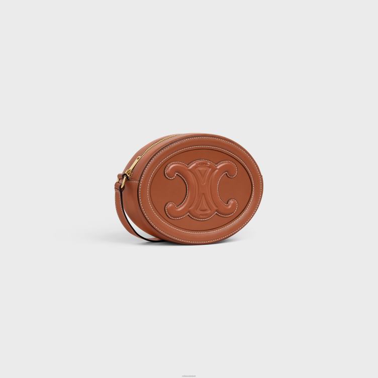 CELINE bruinen Ovale crossbodytas cuir triomphe van glad kalfsleer 4TLH8383