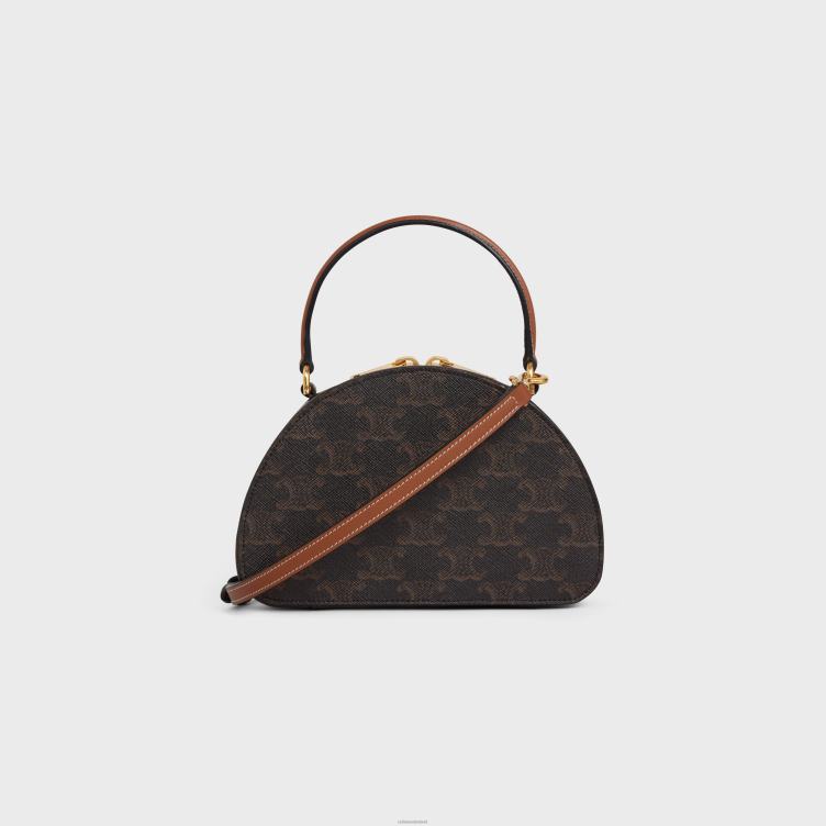 CELINE bruinen halve maan hoesje triomphe canvas 4TLH8346