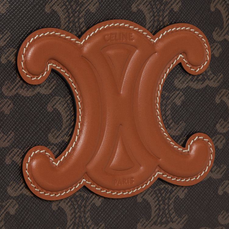 CELINE bruinen halve maan hoesje triomphe canvas 4TLH8346