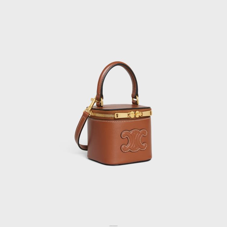 CELINE bruinen mini-toilettas cuir triomphe van glad kalfsleer 4TLH8342