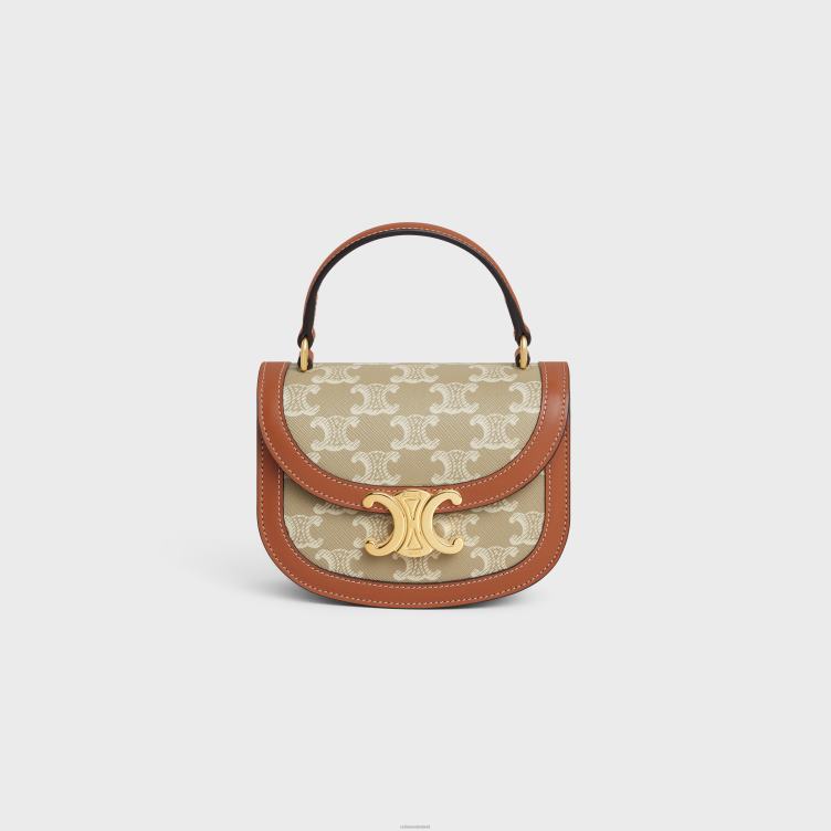 CELINE greg mini besace clea van triomphe canvas en kalfsleer 4TLH8325