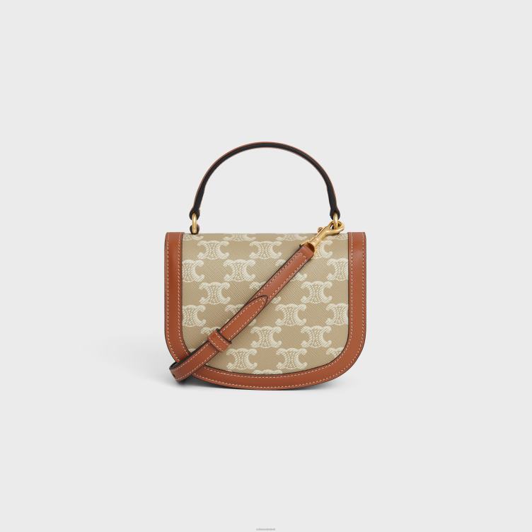 CELINE greg mini besace clea van triomphe canvas en kalfsleer 4TLH8325