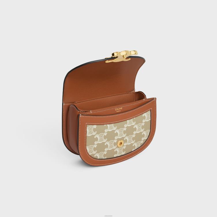 CELINE greg mini besace clea van triomphe canvas en kalfsleer 4TLH8325