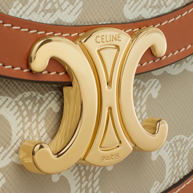 CELINE greg mini besace clea van triomphe canvas en kalfsleer 4TLH8325