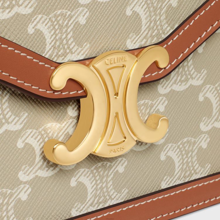 CELINE greg portemonnee aan ketting margo in triomphe canvas en kalfsleer 4TLH8351