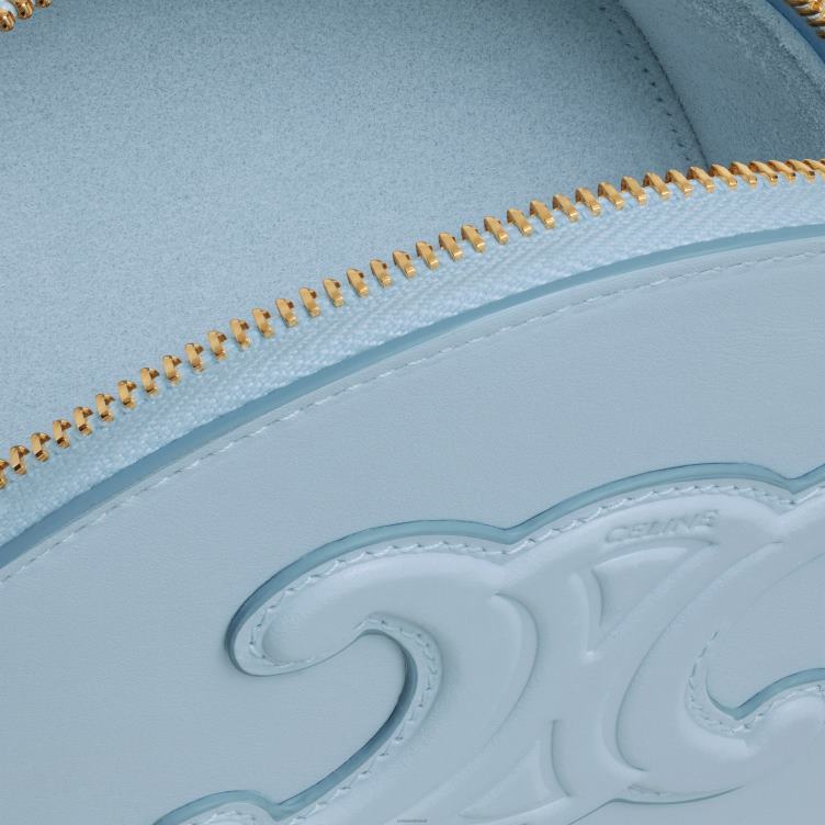 CELINE lichtblauw halvemaanvormige kast van glad kalfsleer 4TLH8343