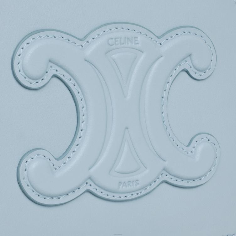 CELINE lichtblauw halvemaanvormige kast van glad kalfsleer 4TLH8343