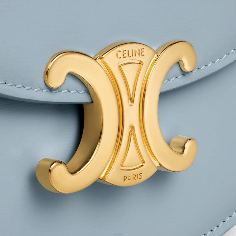 CELINE lichtblauw mini besace clea van glanzend kalfsleer 4TLH8322