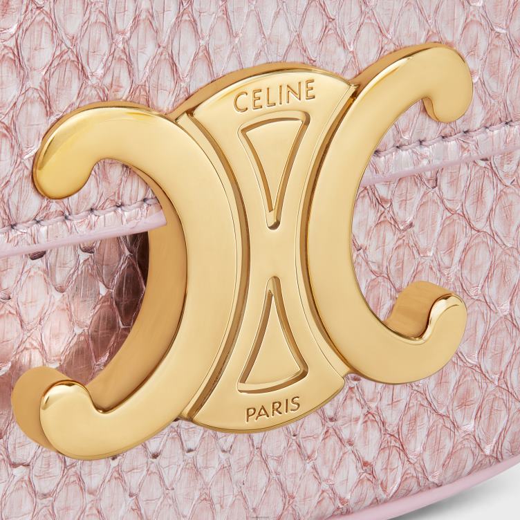 CELINE lichtroze miniketting claude in parelpython 4TLH8309