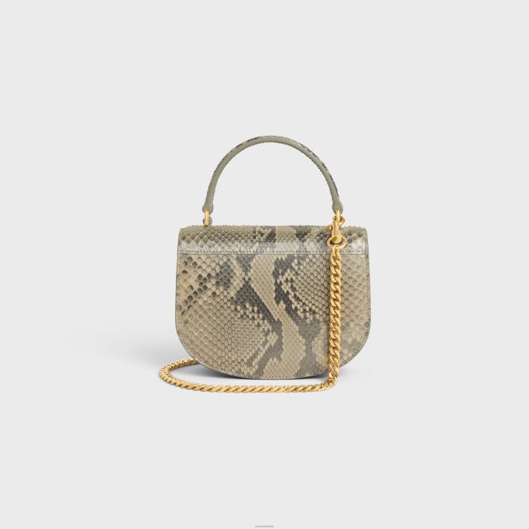 CELINE natuurlijk miniketting besace clea in gelamineerde python 4TLH8313