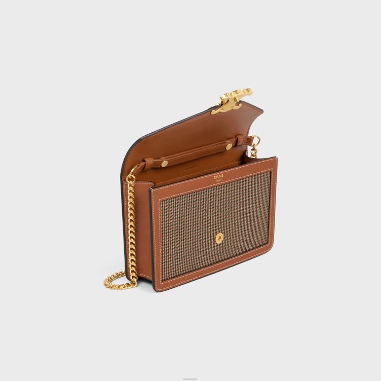 CELINE veelkleurig portemonnee aan ketting margo van pied de poule textiel en kalfsleer 4TLH8356