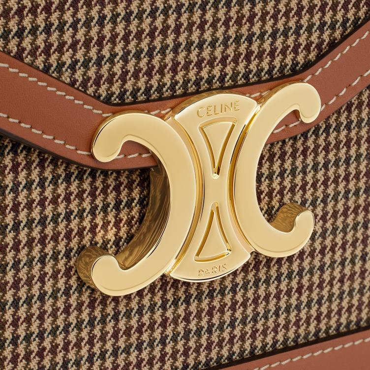 CELINE veelkleurig portemonnee aan ketting margo van pied de poule textiel en kalfsleer 4TLH8356