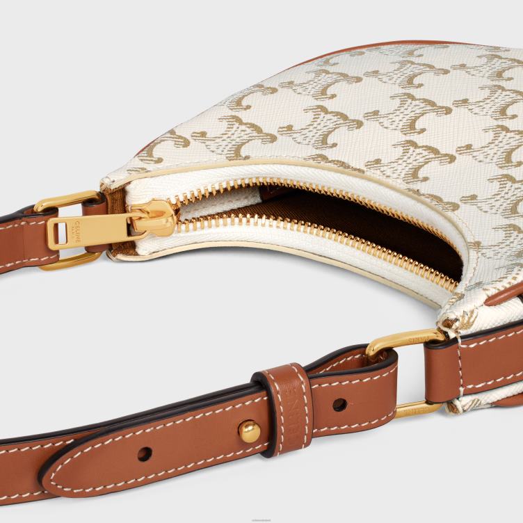 CELINE wit/bruin mini ava van triomphe canvas en kalfsleer 4TLH8385