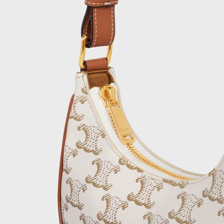 CELINE wit/bruin mini ava van triomphe canvas en kalfsleer 4TLH8385