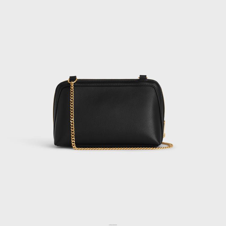 CELINE zwart clutch aan ketting cuir triomphe van glad kalfsleer 4TLH8335
