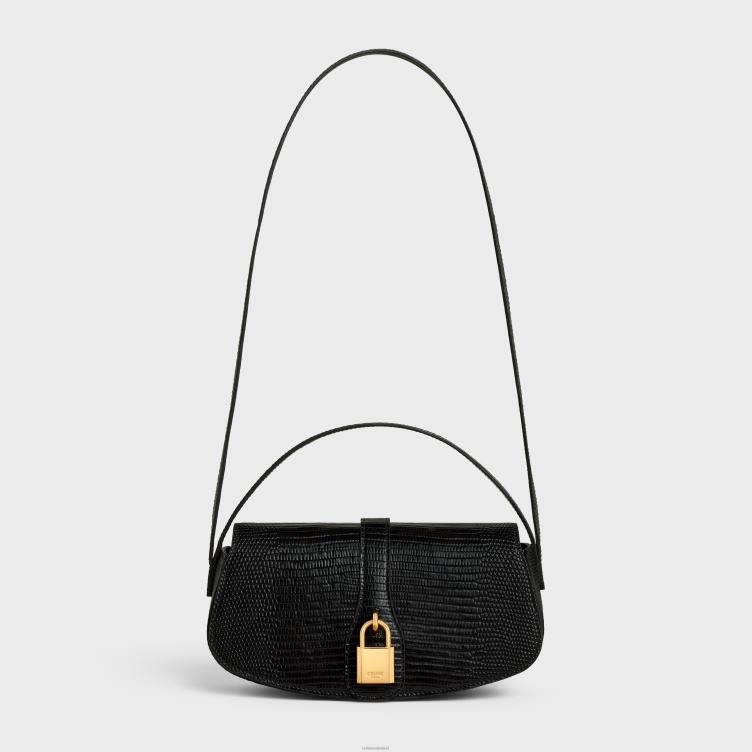 CELINE zwart clutch op riem tabou in hagedis 4TLH8396