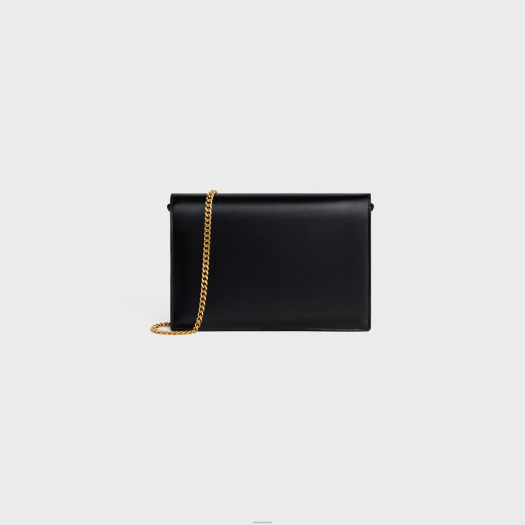 CELINE zwart clutch soir van glanzend kalfsleer 4TLH8392