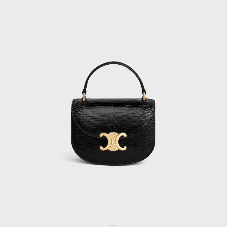 CELINE zwart mini besace clea in hagedis 4TLH8326