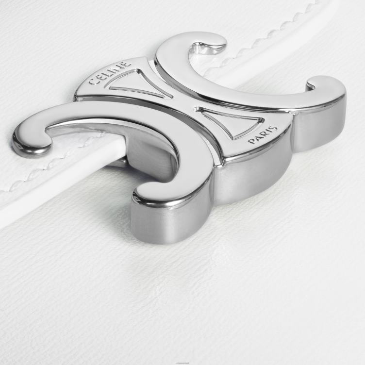 CELINE blanco de blanco kleine portemonnee triomphe van glanzend kalfsleer 4TLH8400