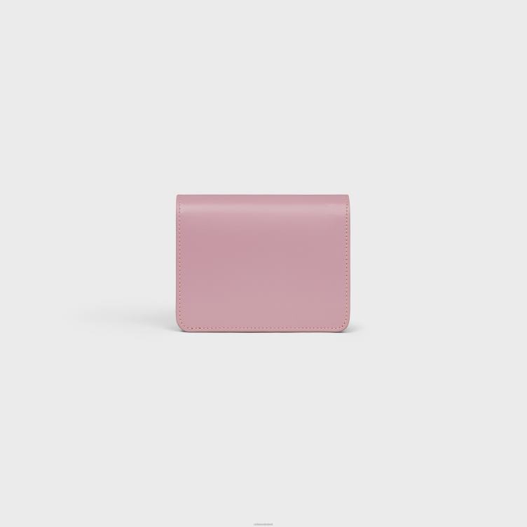 CELINE bloemblaadje triomphe compacte portemonnee van glanzend kalfsleer 4TLH8448