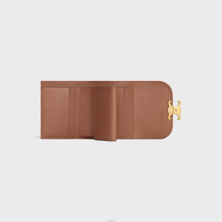 CELINE bronzen kleine portemonnee triomphe van glanzend kalfsleer 4TLH8460