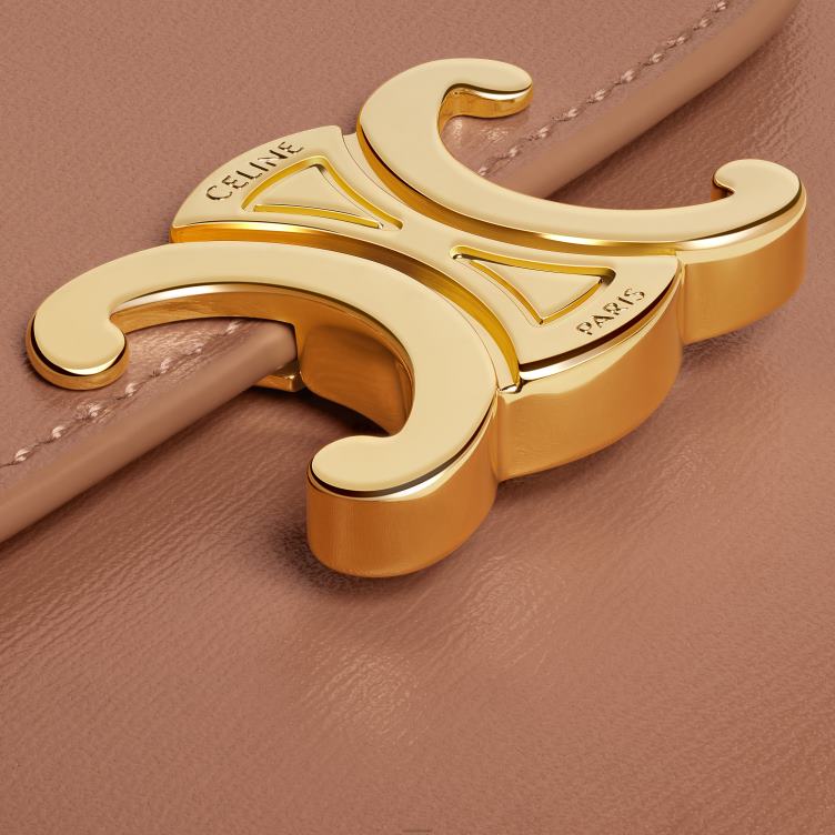 CELINE bronzen kleine portemonnee triomphe van glanzend kalfsleer 4TLH8460